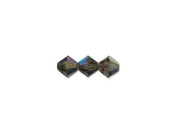 Preciosa Crystal Bicone Bead, 4mm - Black Diamond AB (gross)