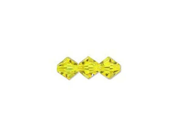 Preciosa Crystal Bicone Bead, 4mm - Citrine (gross)