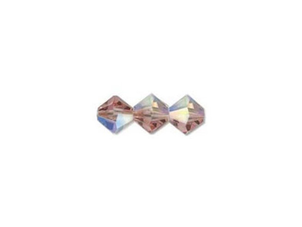 Preciosa Crystal Bicone Bead, 4mm - Light Rose AB (gross)