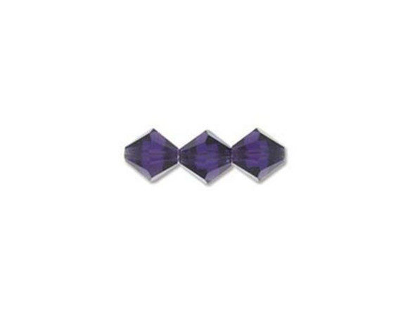 Preciosa Crystal Bicone Bead, 4mm - Deep Tanzanite (gross)