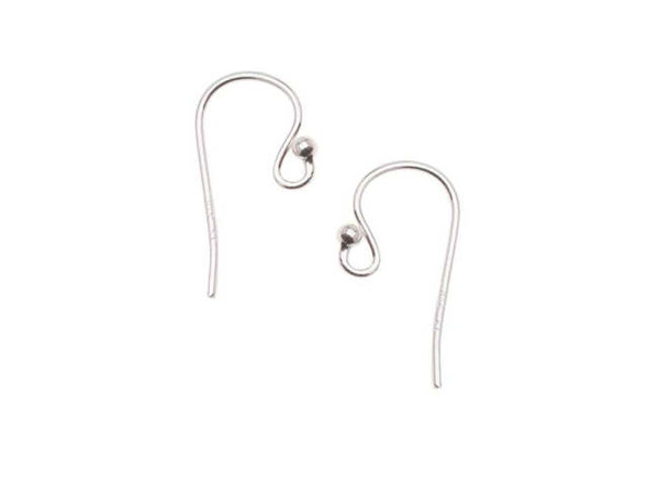 1/10, Silver-Filled French Hook Earring Wires, Ball End (12 Pieces)