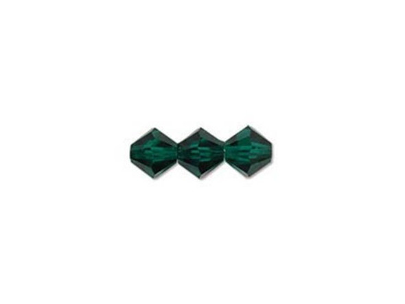 Preciosa Crystal Bicone Bead, 4mm - Emerald (gross)