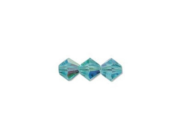 Preciosa Crystal Bicone Bead, 4mm - Aqua Bohemica AB (gross)