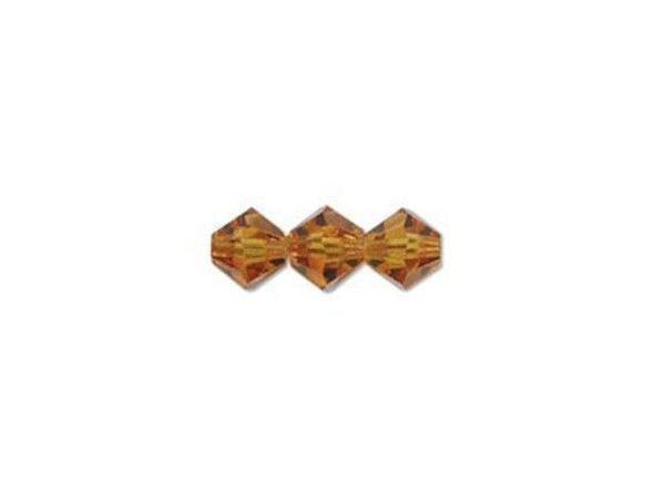 Preciosa Crystal Bicone Bead, 4mm - Topaz (gross)