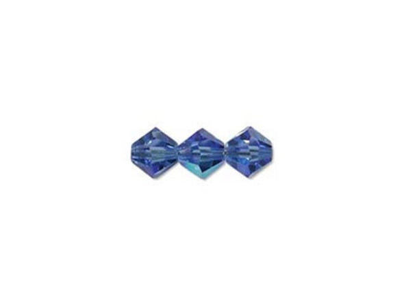 Preciosa Crystal Bicone Bead, 4mm - Sapphire AB (gross)
