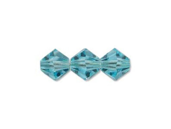 Preciosa Crystal Bicone Bead, 6mm - Aqua Bohemica (72 pcs)