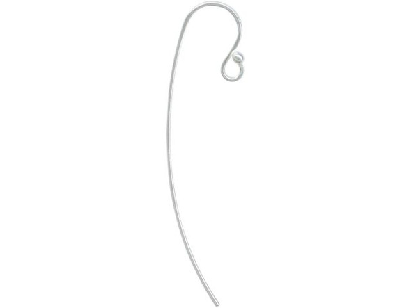 Sterling Silver French Hook Earring Wires, Ball End and Tail (1 pair)