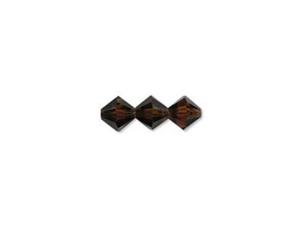 Preciosa Crystal Bicone Bead, 4mm - Smoked Topaz (gross)