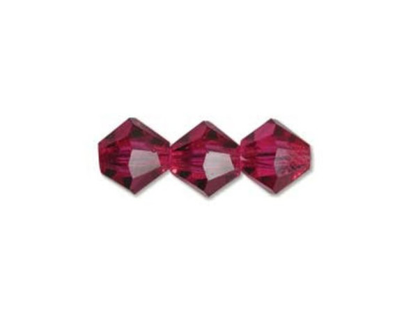 Preciosa Crystal Bicone Bead, 6mm - Fuchsia (72 pcs)