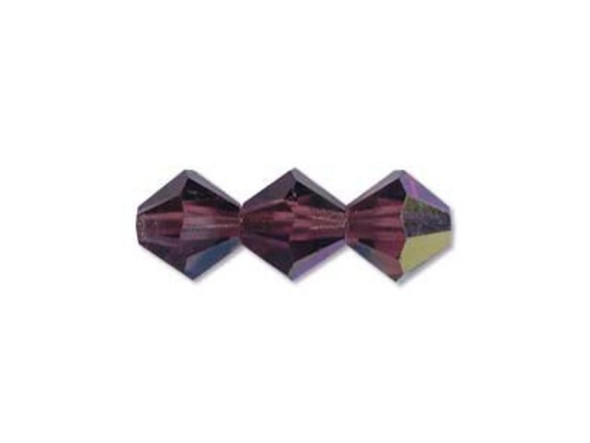 Preciosa Crystal Bicone Bead, 6mm - Amethyst AB (72 pcs)