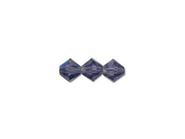 Preciosa Crystal Bicone Bead, 4mm - Tanzanite AB (gross)