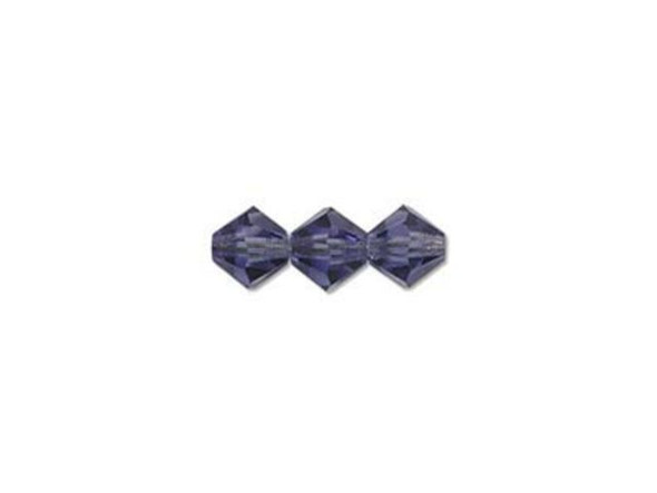 Preciosa Crystal Bicone Bead, 4mm - Tanzanite (gross)