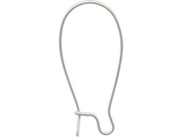 Silver Plated Kidney Ear Wire, 25mm (72 pcs)