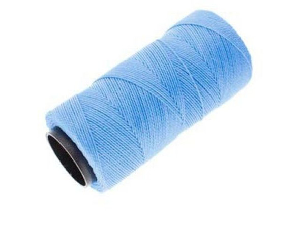 Waxed Polyester Cord, 2-ply - Cornflower Blue (Spool)