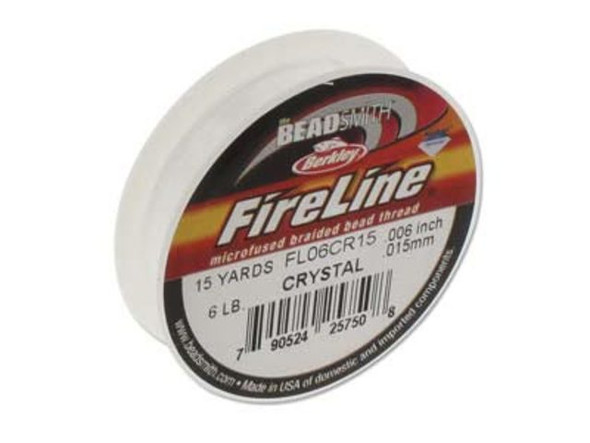Fireline Cord, .006", .15mm, 6-lb test, 15-yard, Crystal (15 yard)