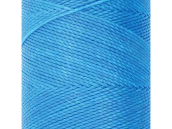 Waxed Polyester Cord, 2-ply - Azure Blue (Spool)