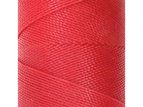 Waxed Polyester Cord, 2-ply - Red (Spool)
