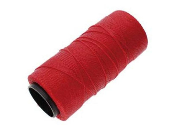 Waxed Polyester Cord, 2-ply - Red (Spool)