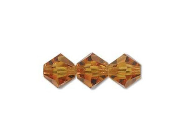 Preciosa Crystal Bicone Bead, 6mm - Topaz (72 pcs)