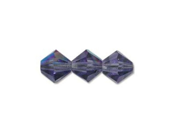 Preciosa Crystal Bicone Bead, 6mm - Tanzanite AB (72 pcs)