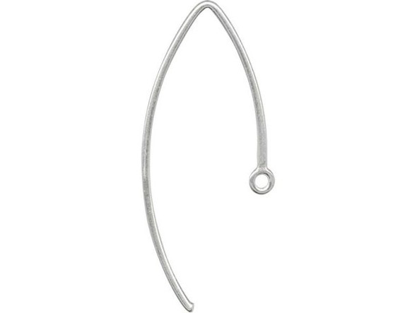 Sterling Silver French Hook Earring Wires, Marquise, 30x12mm (pair)