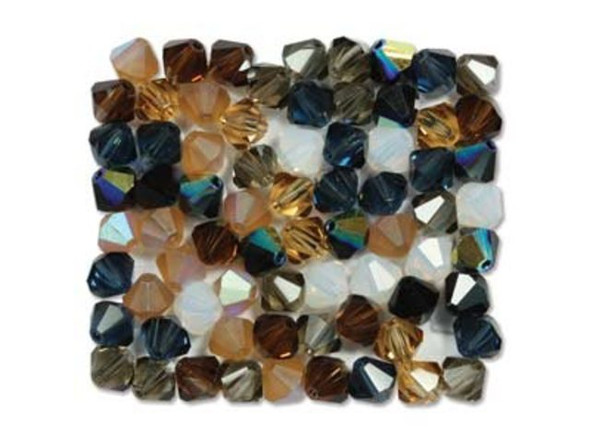 Preciosa Crystal Bicone Bead Mix, 6mm - Pebblestone (72 pcs)