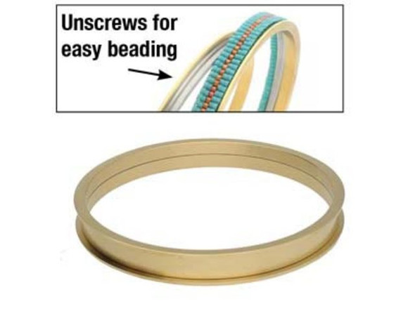 Centerline 5 Row Threaded Bangle Bracelet, 65mm - Gold Plated (Each)