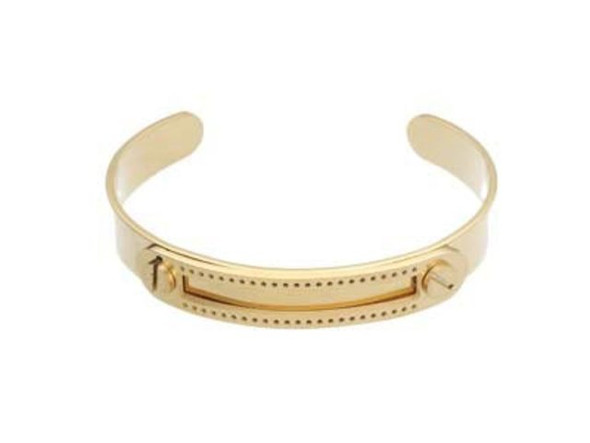 Centerline Cuff w Beadable Plate, 7.63x.38" - Gold Plated (Each)