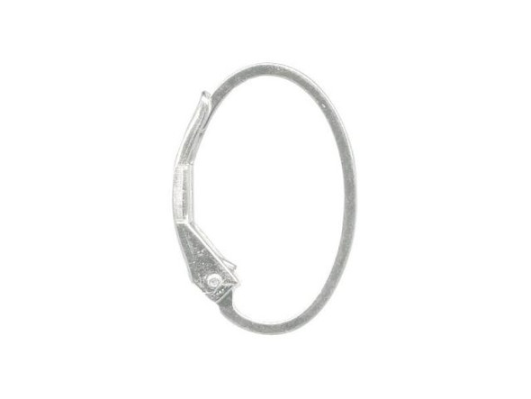 Sterling Silver Leverback Ear Wire, Oval (1 pair)