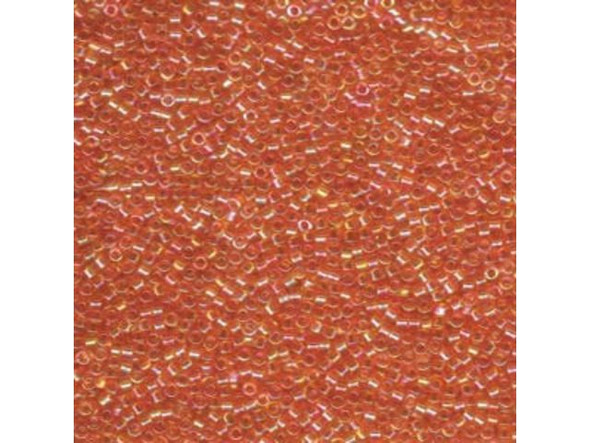 Miyuki Delica 11/0 Beads - Translucent Tangerine AB (tube)