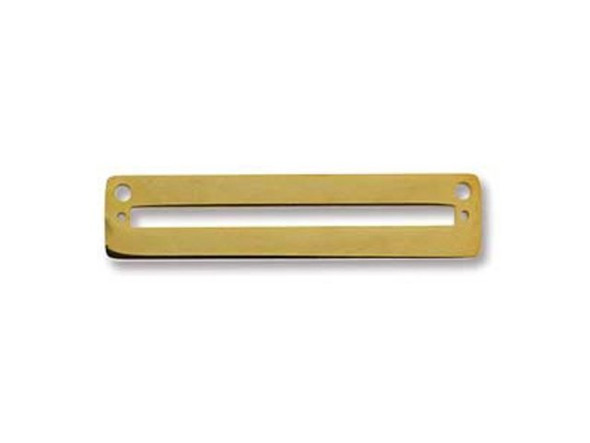 Centerline Rectangle Pendant Link, 8x35mm - Gold Plated (4 Pieces)