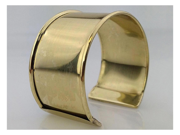 Cuff Bracelet with Edges, 1-1/4" - Polished Brass (Each)