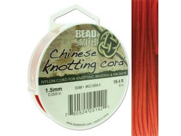 Chinese Knotting Cord, 1.5mm, 5-meter -Siam (Spool)