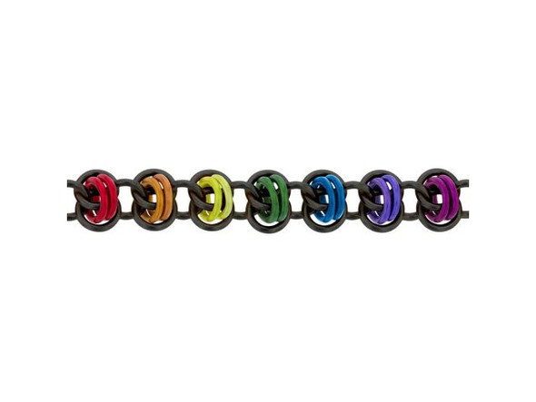 Weave Got Maille Double Orbital Chain Maille Bracelet Kit - Black Rainbow (Each)