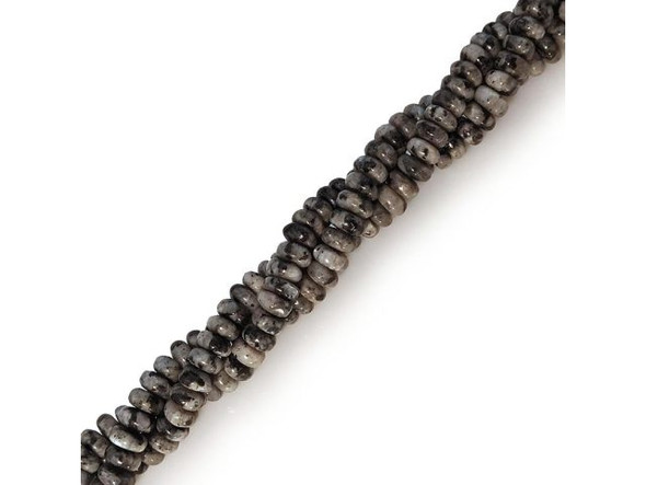Larvikite Gemstone Beads, 8x5mm Rondelle with Large Hole (strand)