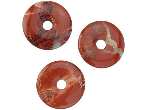 White Lace Red Jasper Donut, 50mm (Each)