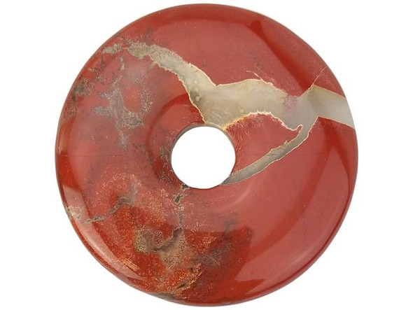 White Lace Red Jasper Donut, 50mm (Each)
