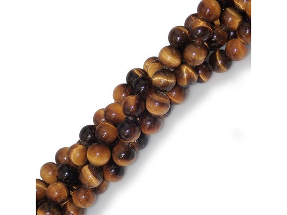 Tiger Eye Gemstone Beads, 10mm Round with Large Hole (strand)