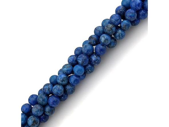 Crazy Lace Calcite 6mm Round Gemstone Beads, Blue (strand)