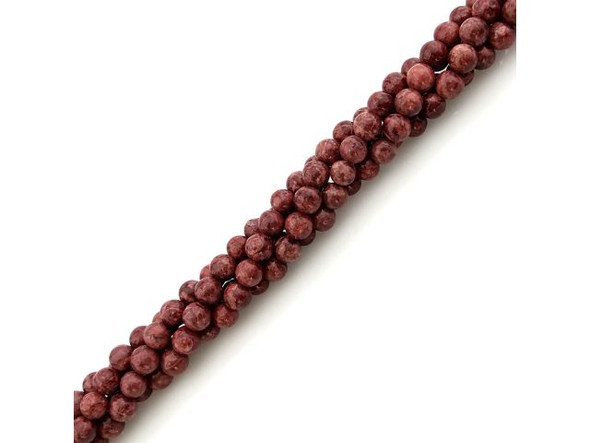 Crazy Lace Calcite 6mm Round Gemstone Beads, Red (strand)