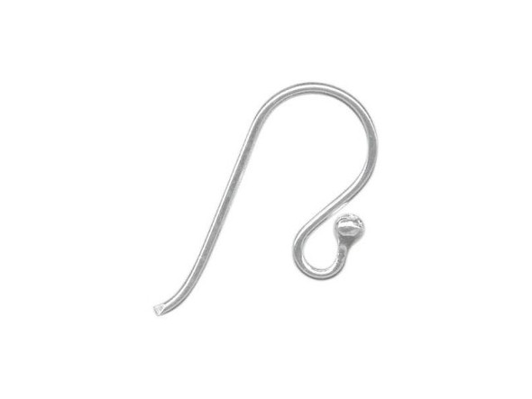 Sterling Silver French Hook Earring Wires, Ball End (10 pair)