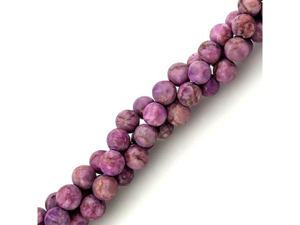 Crazy Lace Calcite 6mm Round Gemstone Beads, Pink (strand)