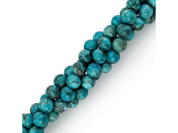 Crazy Lace Calcite 6mm Round Gemstone Beads, Sky Blue (strand)