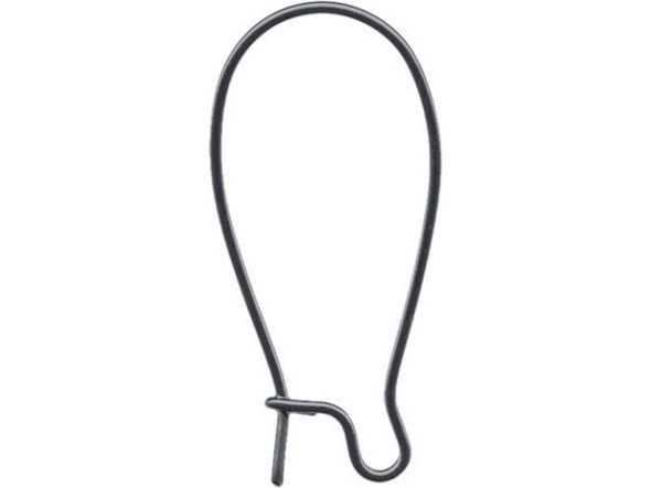 Gunmetal Kidney Ear Wire, 25mm (72 pieces)