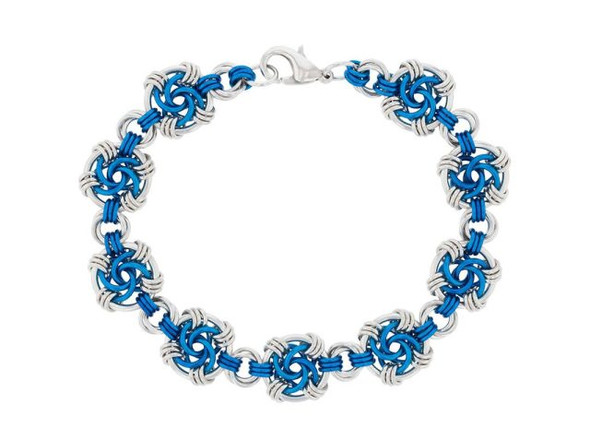 Weave Got Maille Swirls Chain Maille Bracelet Kit - Lapis (Each)