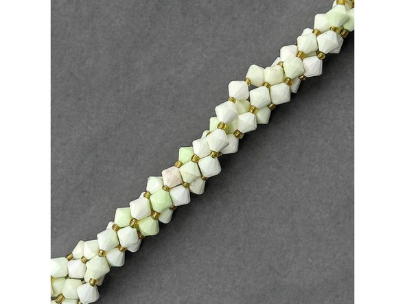 Australian Lemon Chrysoprase 8mm Faceted Bicone Gemstone Bead (strand)