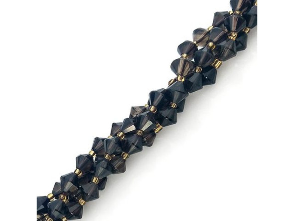 Smoky Quartz 8mm Faceted Bicone Gemstone Bead (strand)