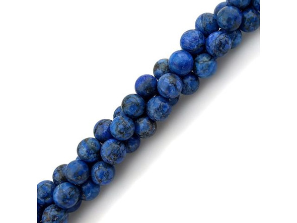 Crazy Lace Calcite 10mm Round Gemstone Beads, Blue (strand)