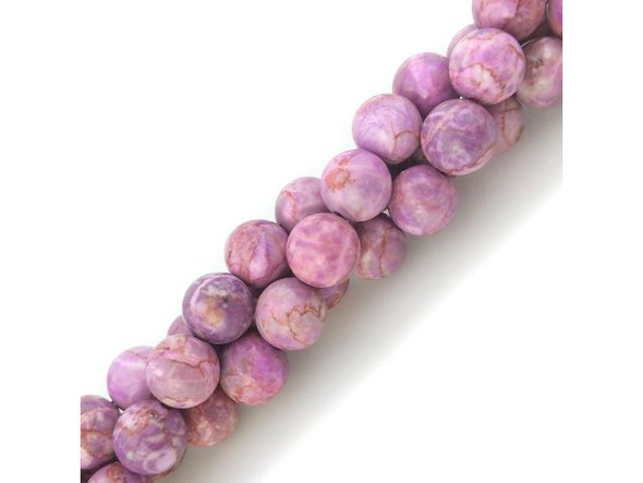 Crazy Lace Calcite 12mm Round Gemstone Beads, Pink (strand)