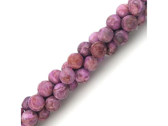 Crazy Lace Calcite 8mm Round Gemstone Beads, Pink (strand)